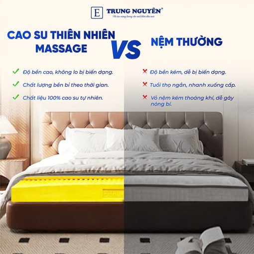 Nệm Cao Su Thiên Nhiên Trung Nguyên Massage - Ảnh 6